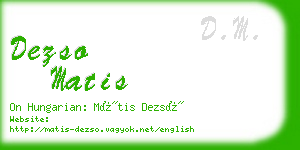 dezso matis business card